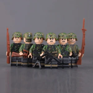 Minifigure - German Waffen-SS Infantry Squad wearing the iconic "Spring Oak Leaf" Camouflage from World War II (LEGO Compatible)