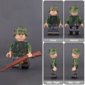 Minifigure - German Waffen-SS Infantryman equipped for late-war combat from World War II (LEGO Compatible)