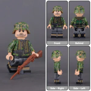 Minifigure - German Waffen-SS Machine Gun Assistant from World War II (LEGO Compatible)