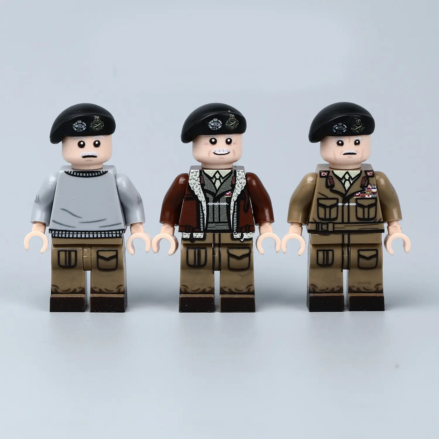 Minifigure - Field Marshal Bernard "Monty" Montgomery in three different outfits British Army commanders of World War II (LEGO Compatible)