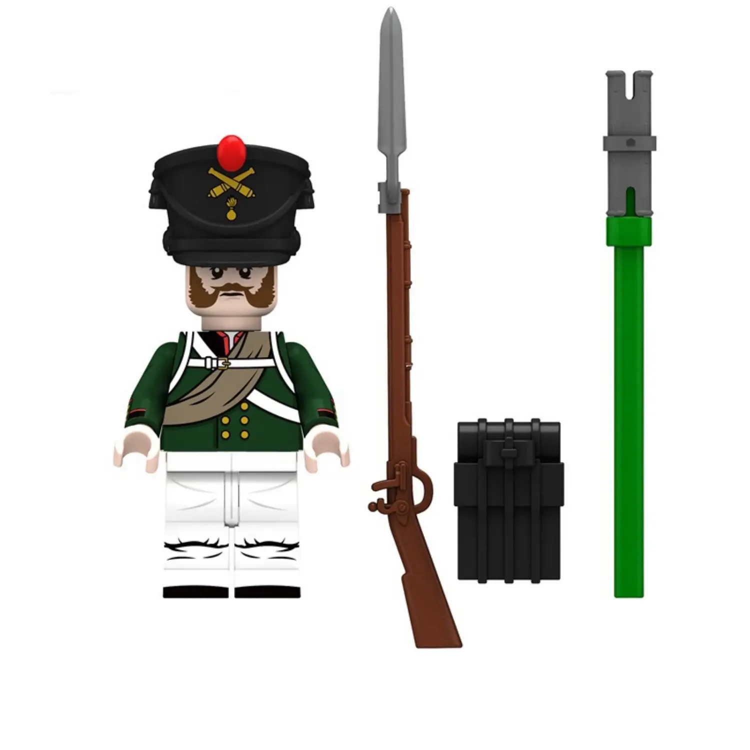 Minifigure - Russian Foot Artillery NCO (Non-Commissioned Officer) from the Napoleonic Wars (LEGO Compatible)