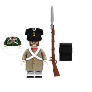 Minifigure - Russian Grenadier of the Napoleonic Wars wearing Greatcoat Winter Dress (LEGO Compatible)