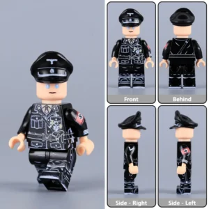 Minifigure - SS-Obergruppenführer Reinhard Heydrich Nazi regime leaders in black M32 service uniform (LEGO Compatible)