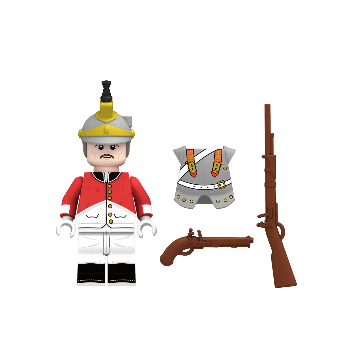 Minifigure - Spanish Cuirassier, a member of the heavy cavalry of the Spanish Army during the Napoleonic Wars (LEGO Compatible)