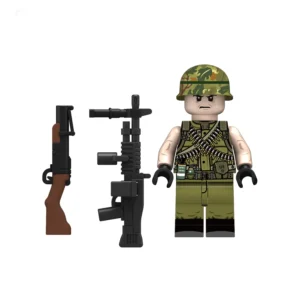 Minifigure – U.S. Army Grunt infantryman wearing an M1 Helmet from the Vietnam War (LEGO Compatible)