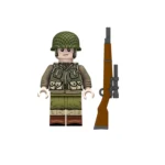 Minifigure – U.S. Army Ranger Sniper equipped for the D-Day invasion of Normandy from World War II (LEGO Compatible)