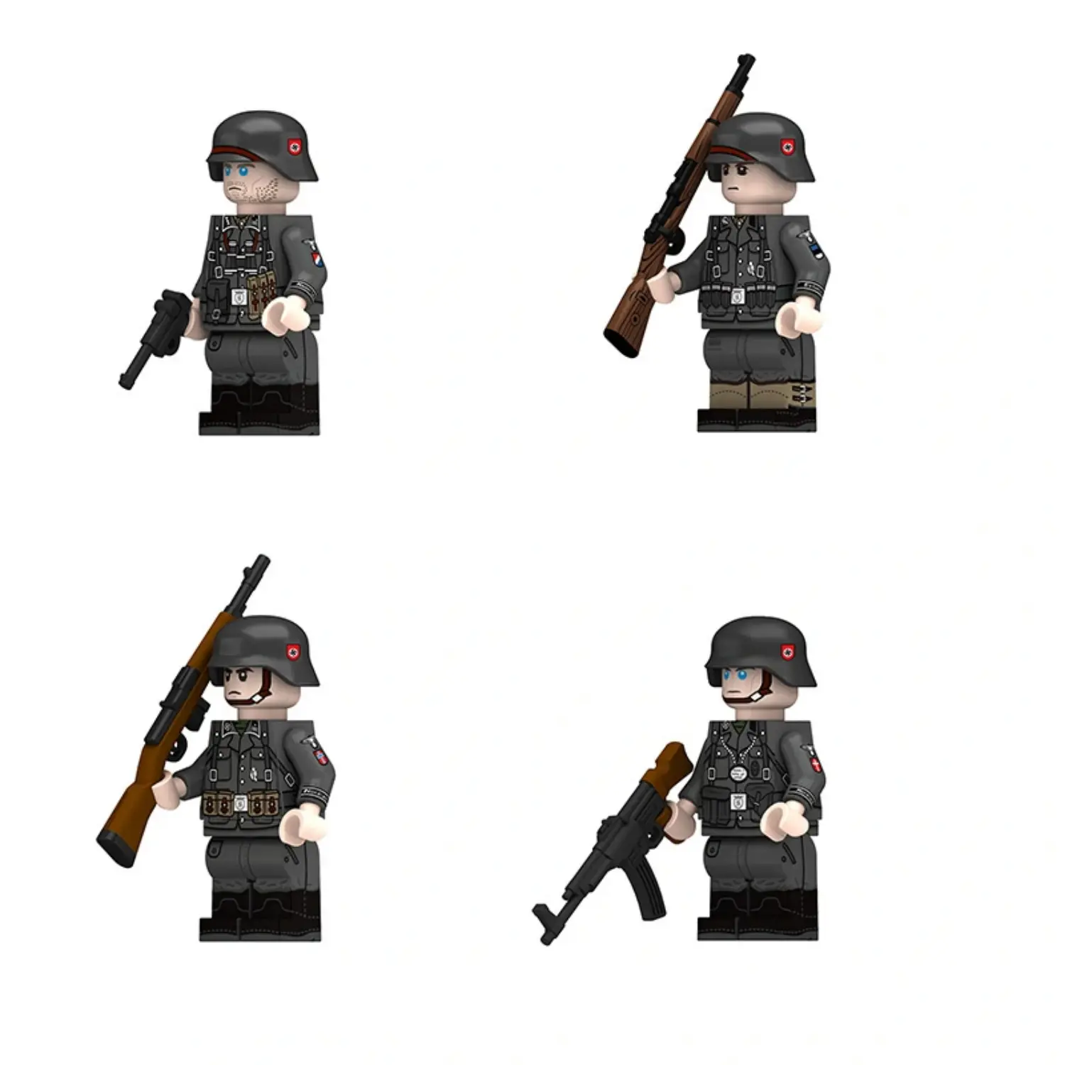 the left side of Minifigure – foreign volunteer units of the German Waffen-SS during World War II (LEGO Compatible)