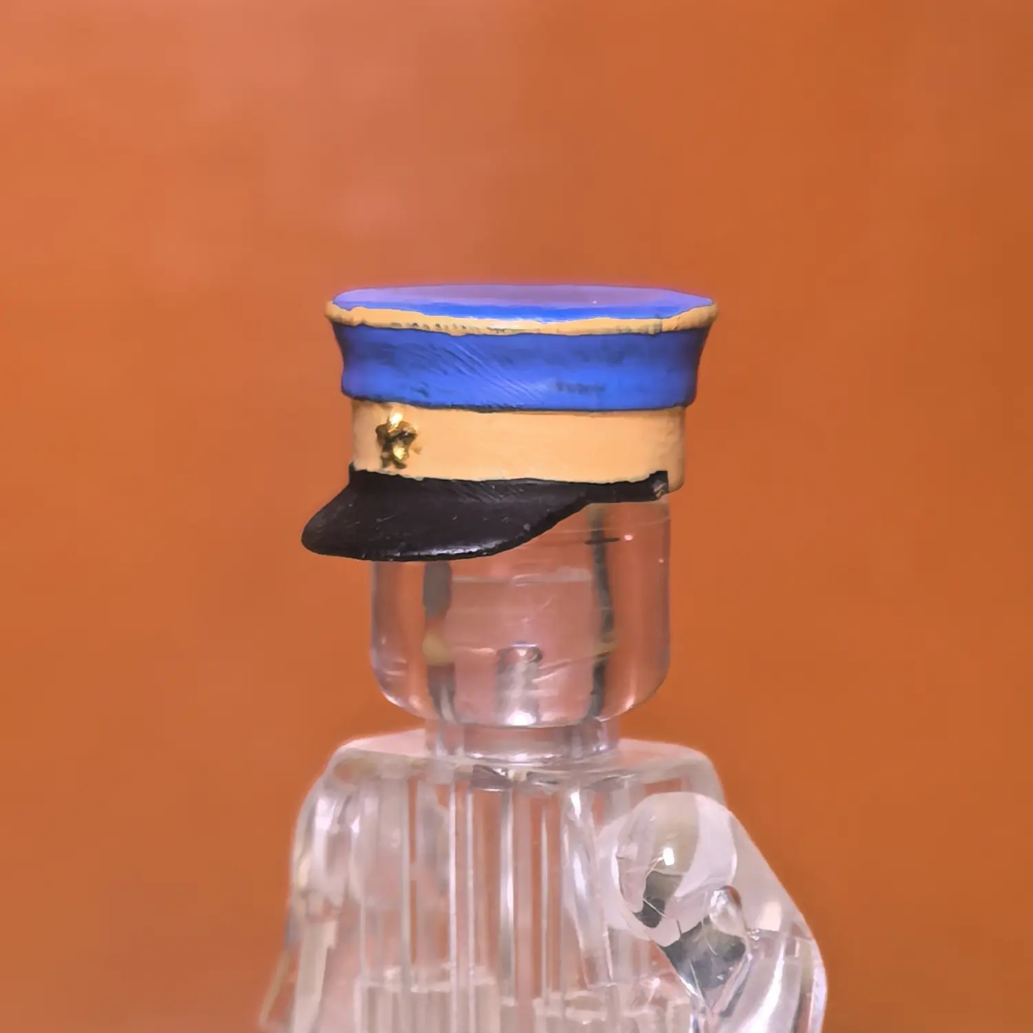 Custom Piece Miniature – Soviet Officer Visor Cap (Blue Top) – 3D Print for LEGO minifigure