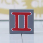 Custom Printed tile – German A7V Tank Tactical Number Tile (Roman Numeral "II") – 3D Print Miniature for LEGO minifigure