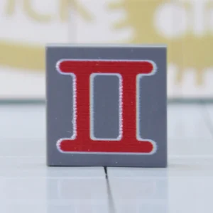 Custom Printed tile – German A7V Tank Tactical Number Tile (Roman Numeral II) – 3D Print Miniature for LEGO minifigure