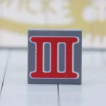 Custom Printed tile – German A7V Tank Tactical Number Tile (Roman Numeral "III") – 3D Print Miniature for LEGO minifigure