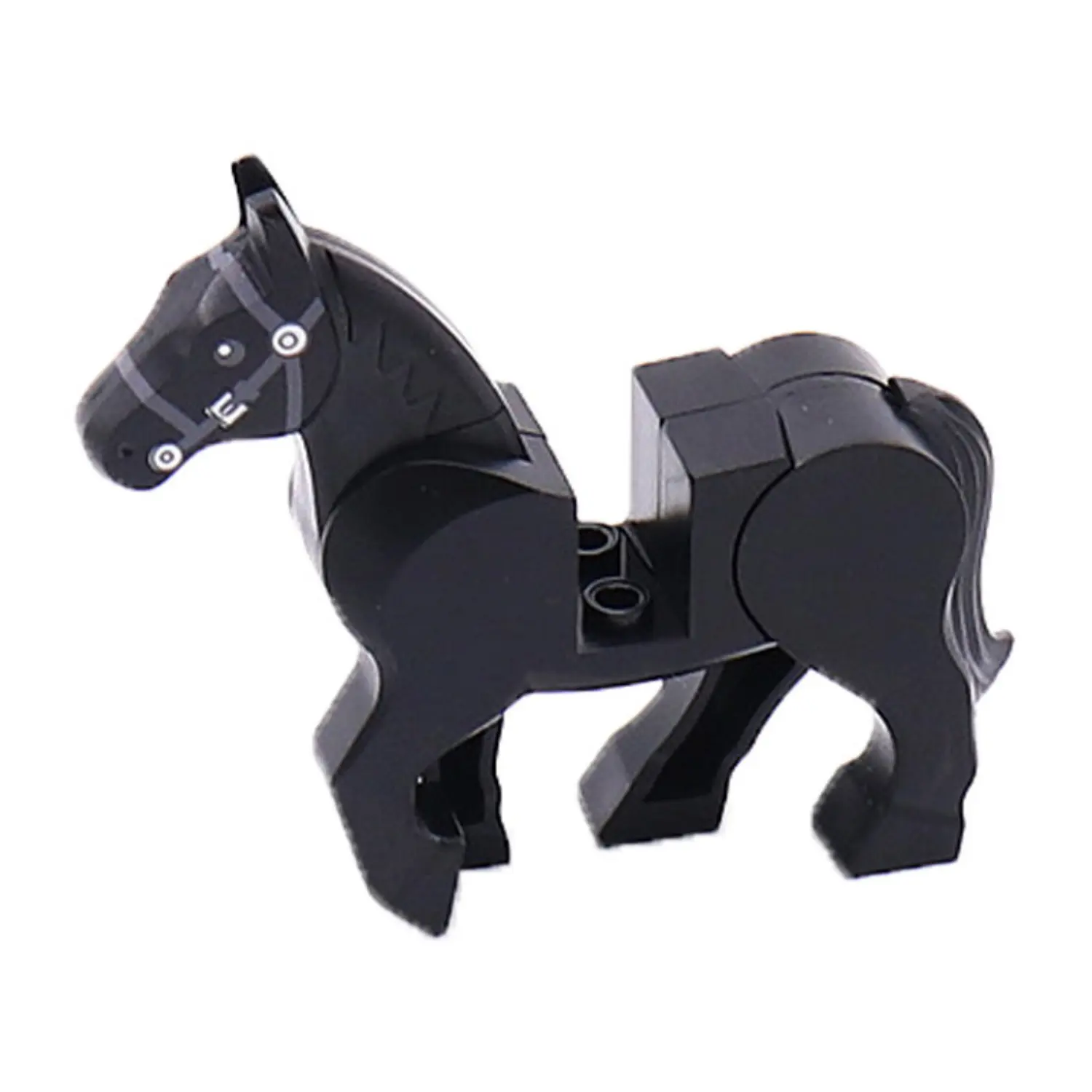 Minifigure - Black Military Warhorse (Heavy Cavalry Stealth Mount) (LEGO Compatible)