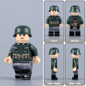 Minifigure - German Army (Heer) Infantryman from the early stages of World War II (LEGO Compatible)