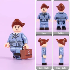 Minifigure - German Luftwaffe Anti-Aircraft Auxiliary Gun Helper (Flakwaffenhelferin) (LEGO Compatible)