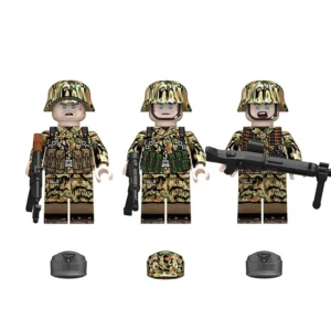 Minifigure - Late-War German Infantry Squad outfitted M45 Leibermuster Camouflage uniform from World War II (LEGO Compatible)