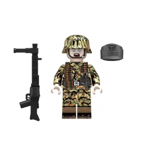 Minifigure - Late-War German Machine Gunner outfitted Leibermuster Camouflage uniform from World War II (LEGO Compatible)
