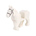 Minifigure - White Military Warhorse (Officer's Mount) (LEGO Compatible)
