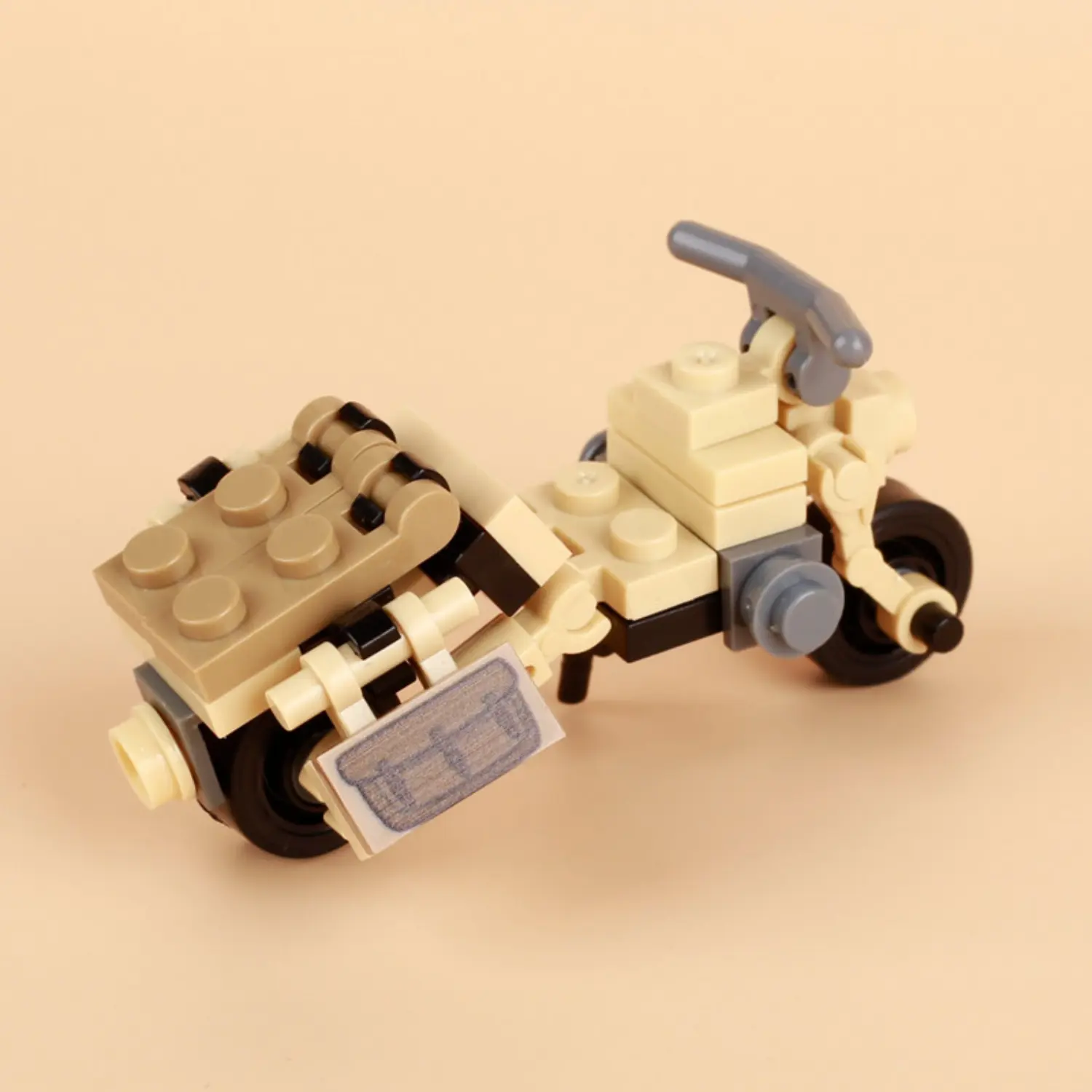 the back of the MOC - WWII German DKW NZ 350 Motorcycle (North African Campaign Edition) (LEGO Compatible)