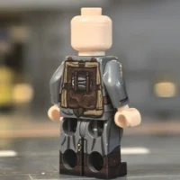 the back of the Minifigure - German Infantryman (Veteran NCO) WWII (LEGO Compatible)