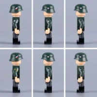 the left and right side of Minifigure - German infantry squad (Wehrmacht) from World War II (LEGO Compatible)