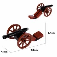 the size of the Custom Piece MOC Miniature – Napoleon Cannon Artillery Set – 3D Print for LEGO minifigure