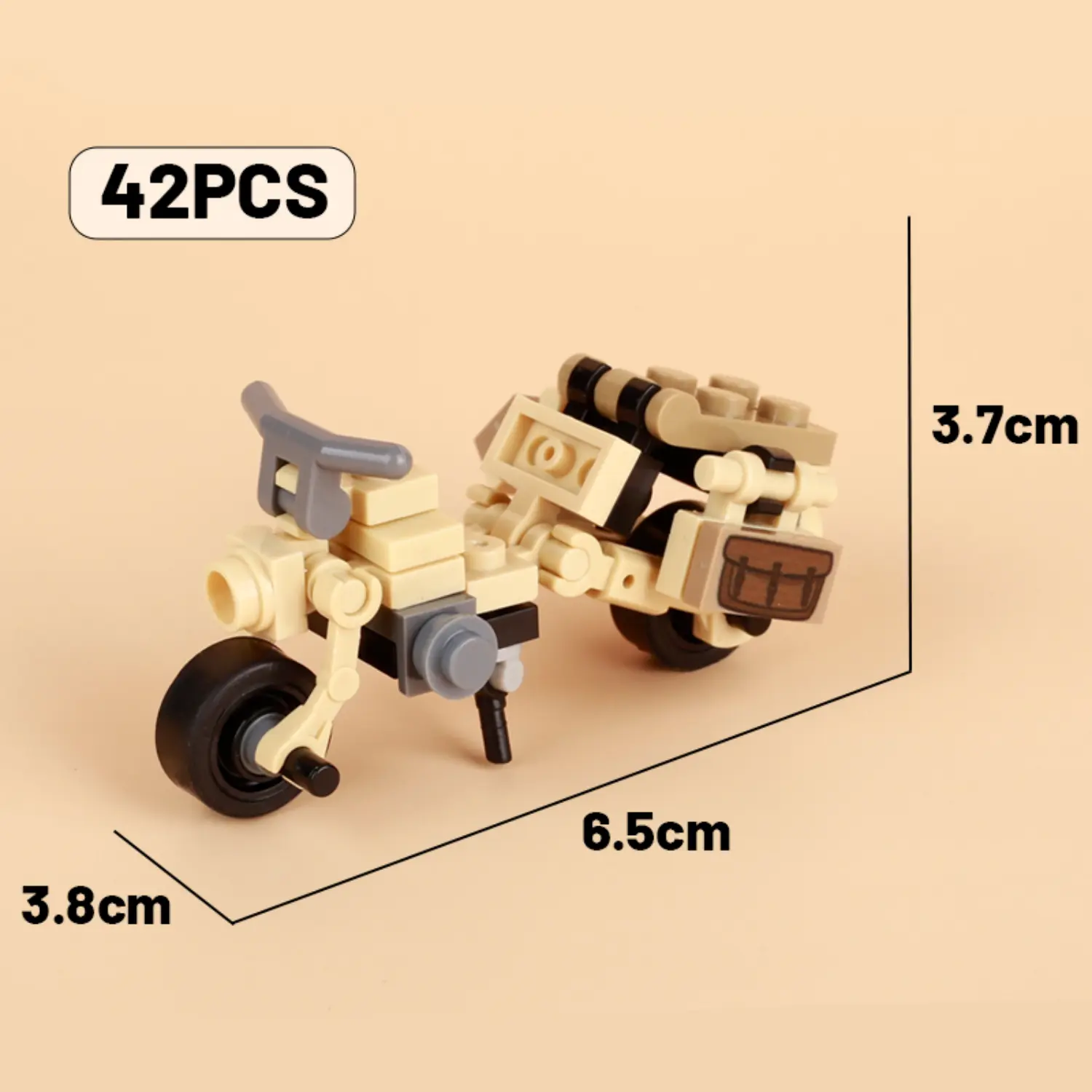 MOC - WWII German DKW NZ 350 Motorcycle (North African Campaign Edition) (LEGO Compatible)