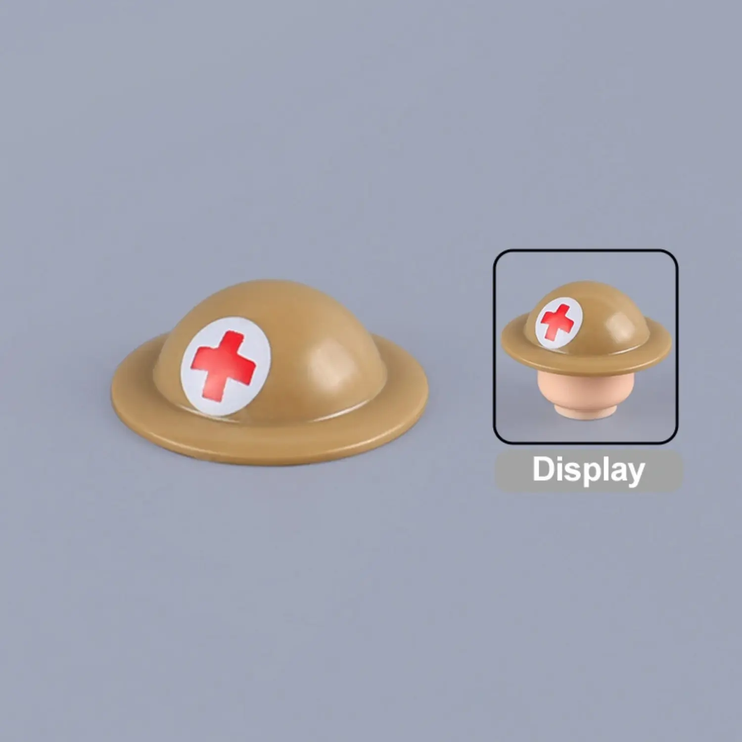 Custom Piece Miniature – British Mk II Brodie Helmet (Desert Tan Medic) – 3D Print for LEGO minifigure