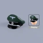 Custom Piece Miniature – German Army (Wehrmacht) Officer Visor Cap (Dark Green & Black) – 3D Print for LEGO minifigure