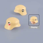 Custom Piece Miniature – German M35 Stahlhelm (Desert Tan with Double Decals) – 3D Print for LEGO minifigure