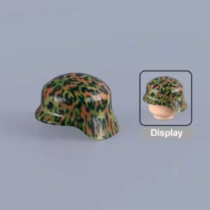 Custom Piece Miniature – German M35M42 Stahlhelm (Oak Leaf Plane Tree Camouflage) – 3D Print for LEGO minifigure