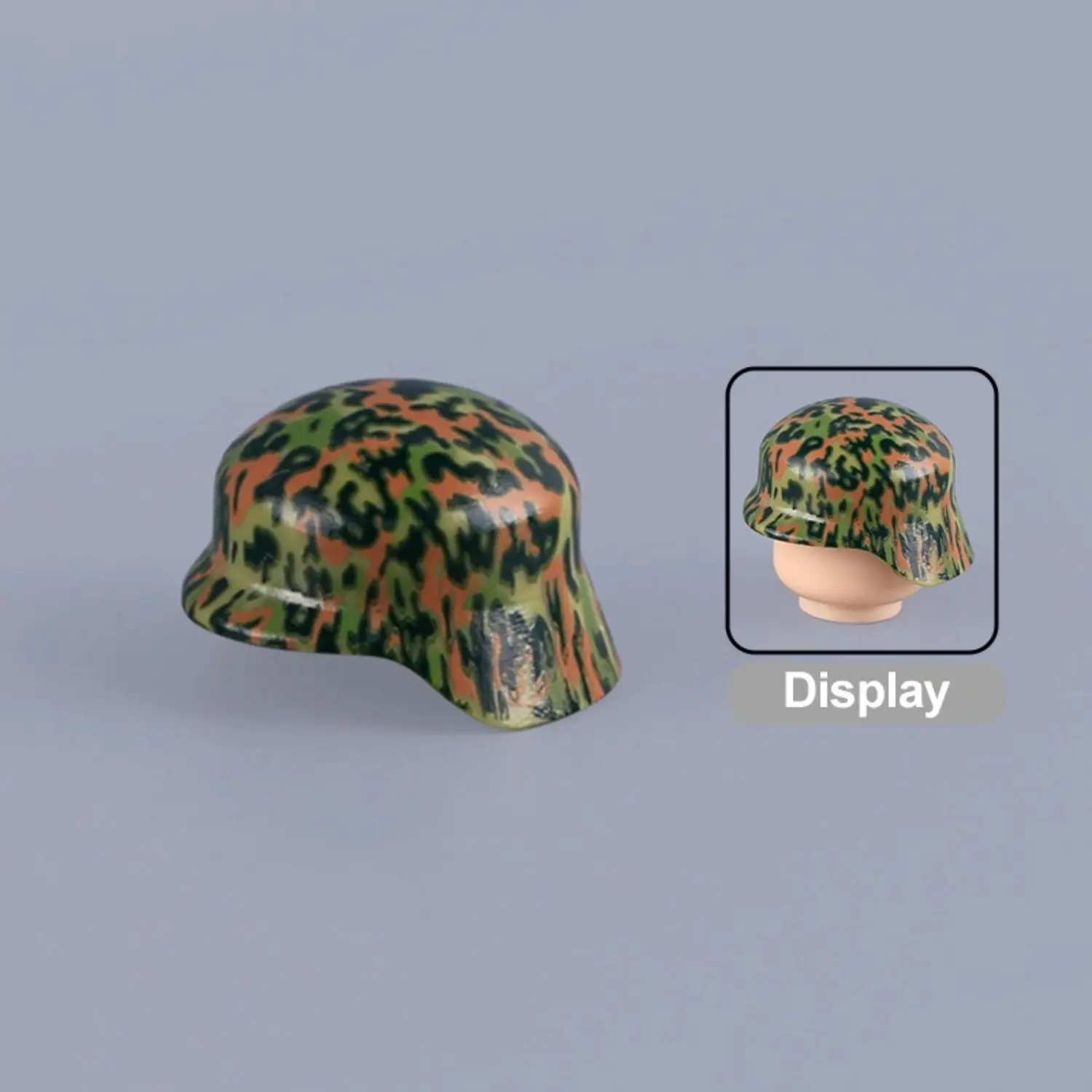 Custom Piece Miniature – German M35M42 Stahlhelm (Oak Leaf Plane Tree Camouflage) – 3D Print for LEGO minifigure