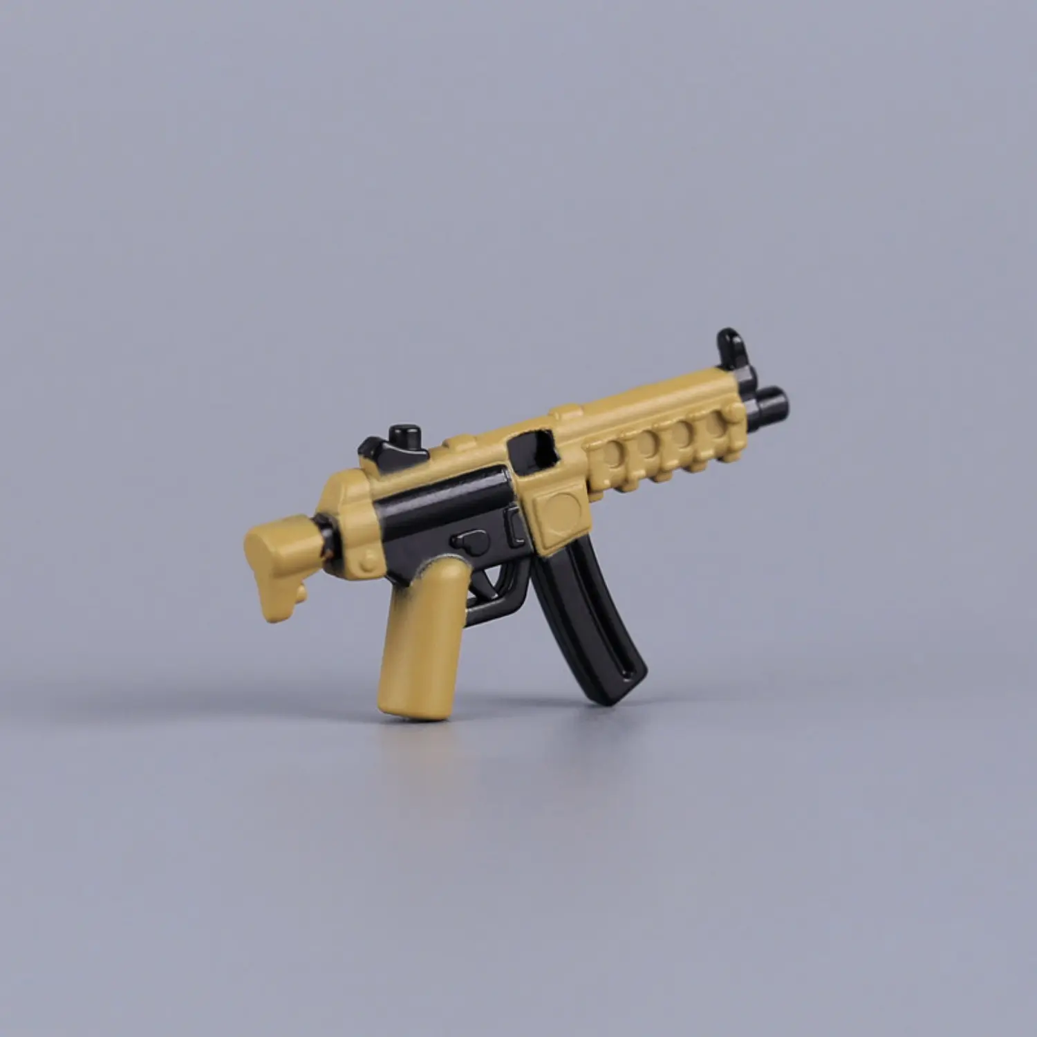 Custom Piece Miniature – HK MP5A3 Submachine Gun (Desert Tan & Black) – 3D Print for LEGO Minifigure