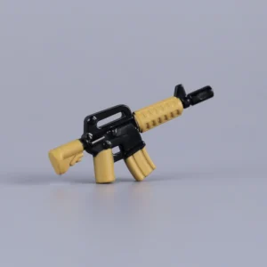 Custom Piece Miniature – Tactical AR-15 Carbine with Carry Handle (Desert Tan & Black) – 3D Print for LEGO Minifigure