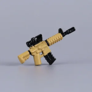 Custom Piece Miniature – Tactical M4 Carbine with Optical Sight (Desert Tan & Black) – 3D Print for LEGO Minifigure