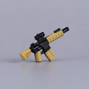 Custom Piece Miniature – Tactical M4 Carbine with Red Dot Sight (Desert Tan & Black) – 3D Print for LEGO Minifigure
