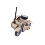 MOC - Desert Tan Military Motorcycle with Sidecar Combination (LEGO Compatible)