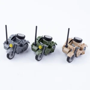MOC - Military Sidecar Motorcycle Trio (Reconnaissance Squadron Set) (LEGO Compatible)