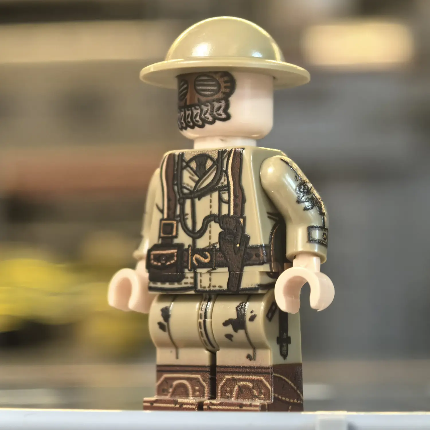 Minifigure - British Tank Corps Crewman (with Splatter Mask) WWI (LEGO Compatible)