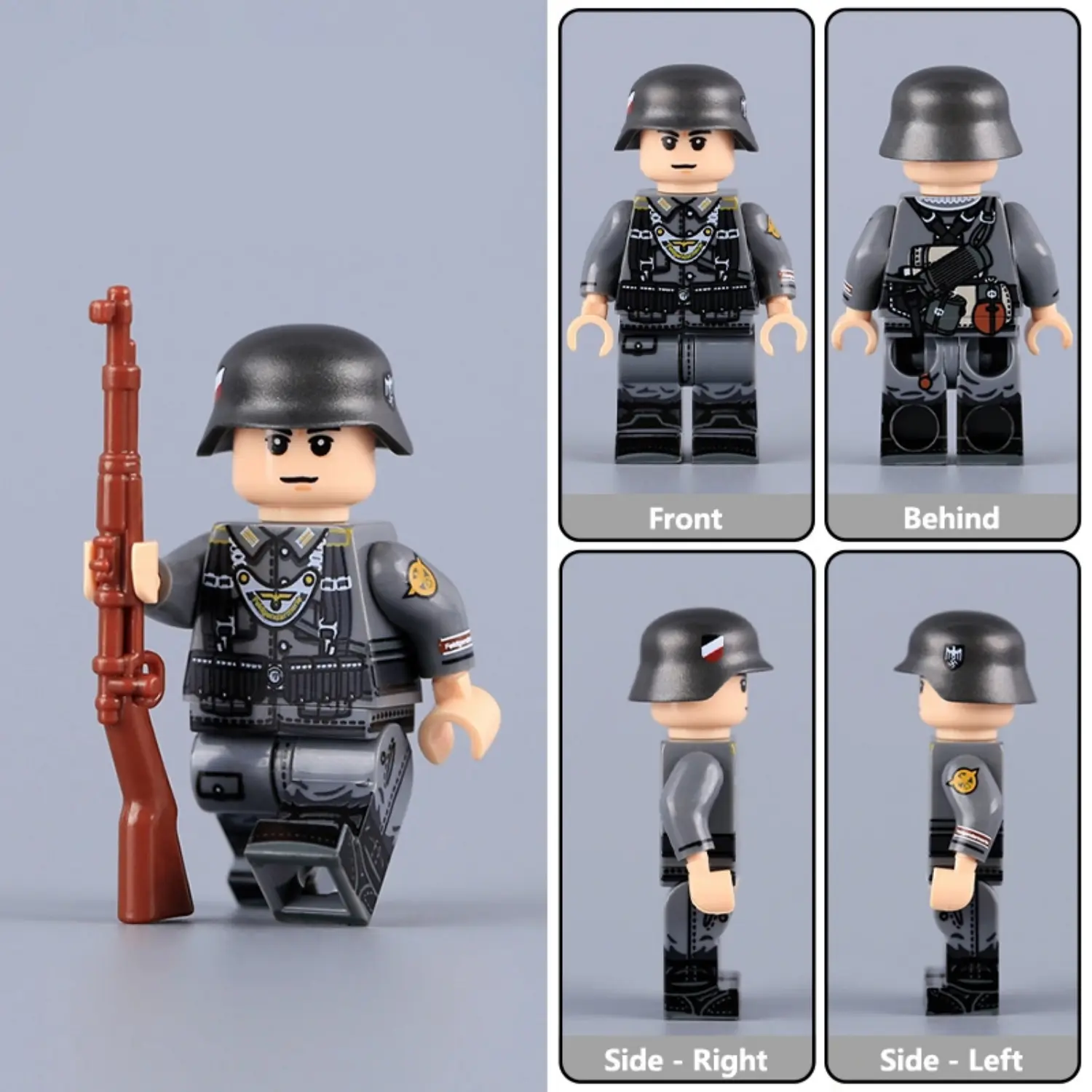 Minifigure - German Feldgendarmerie Private (Enlisted Military Police Soldier) WWII (LEGO Compatible)