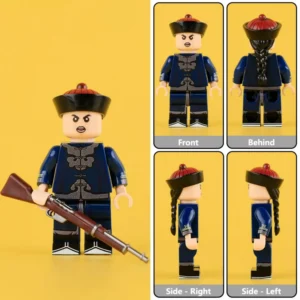 Minifigure – Late Qing Dynasty Imperial Soldier Bannerman (Manchu Army Infantry) (LEGO Compatible)