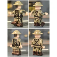 all sides of the Minifigure - British Tank Corps Crewman (with Splatter Mask) WWI (LEGO Compatible)