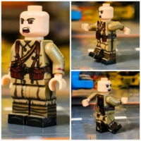 all sides of the Minifigure – Imperial Japanese Army (IJA) Infantryman with Type 45 Uniform WWI (LEGO Compatible)