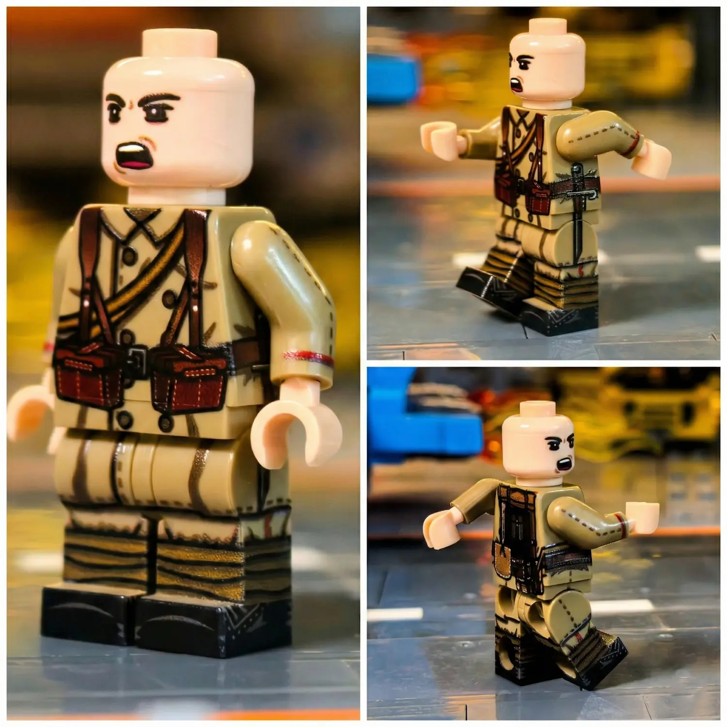 all sides of the Minifigure – Imperial Japanese Army (IJA) Infantryman with Type 45 Uniform WWI (LEGO Compatible)