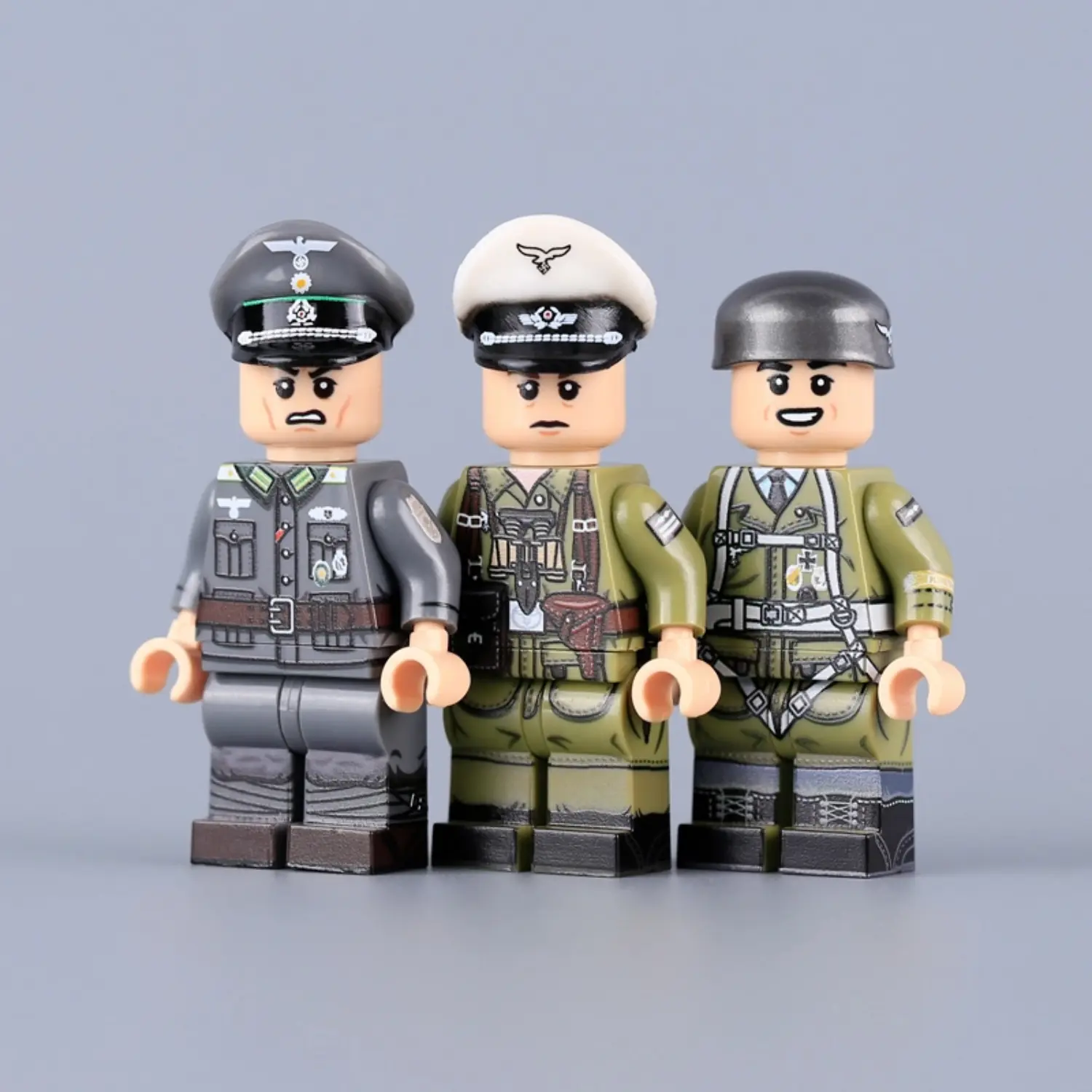 the front of the Minifigure - German Military Officers WWII (LEGO Compatible)