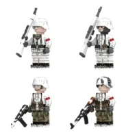 the left side of the Minifigure - German Wehrmacht Winter Squad (1944-1945) WWII (LEGO Compatible)