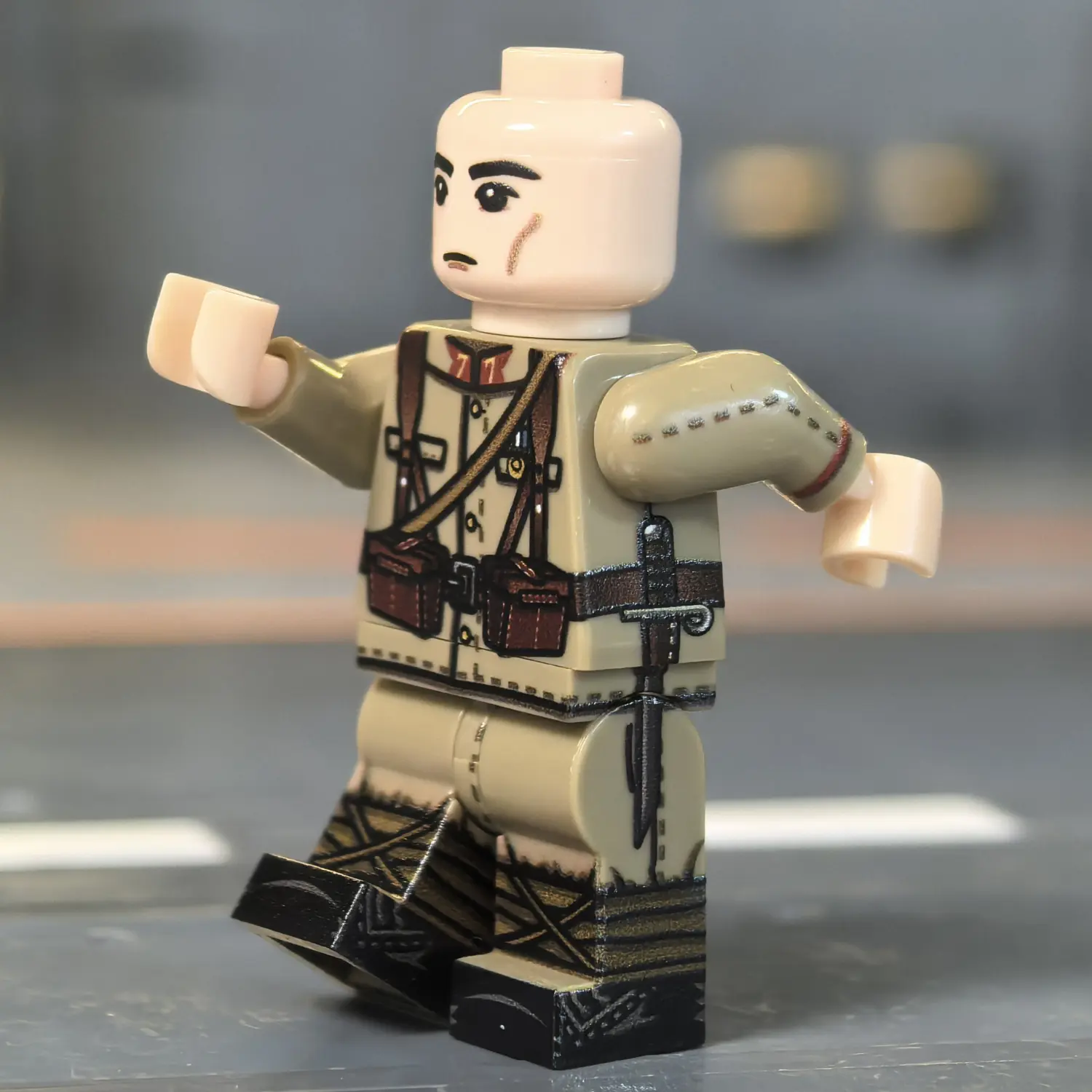 the left side of the Minifigure – Imperial Japanese Army (IJA) Infantryman – 7th Division (Type 45 Khaki Uniform Variant) WWI (LEGO Compatible) 2 the left side of the Minifigure – Imperial Japanese Army (IJA) Infantryman – 7th Division (Type 45 Khaki Uniform Variant) WWI (LEGO Compatible) 2