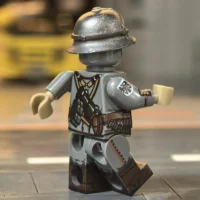 the right back side of the Minifigure - Austro-Hungarian Empire Assault Trooper (Sturmtrupp Trench Raider) WWI (LEGO Compatible)