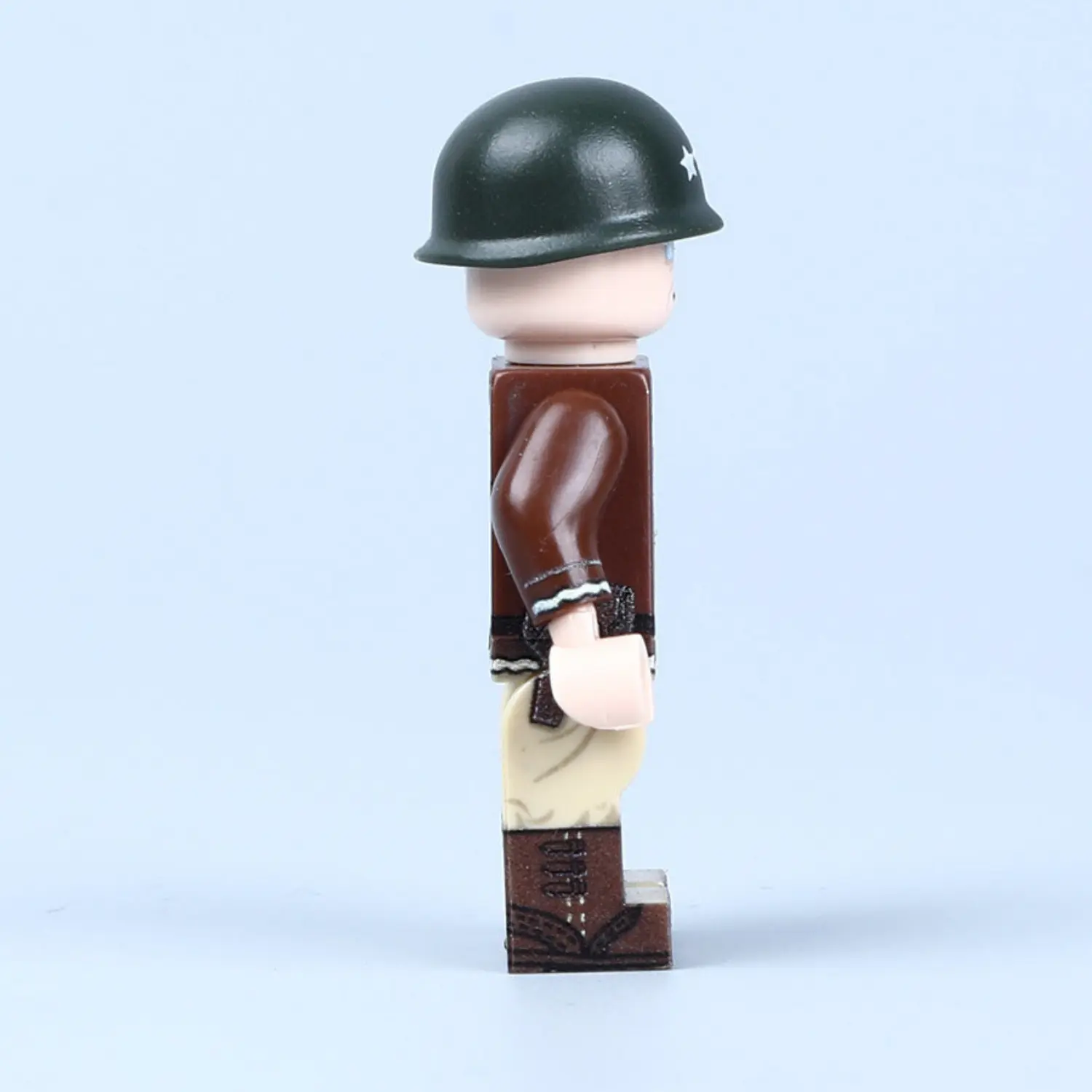 the right side of the Minifigure – General George S. Patton Jr. (Commander of the U.S. Third Army) WWII (LEGO Compatible)