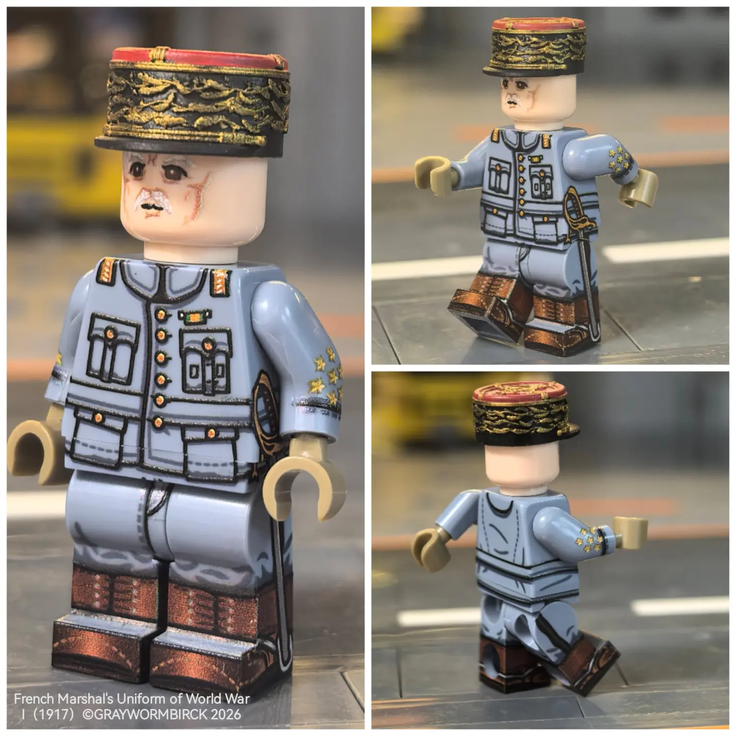 Minifigure – Marshal Philippe Pétain (French Army Commander-in-Chief - World War I, 1917) (LEGO Compatible)
