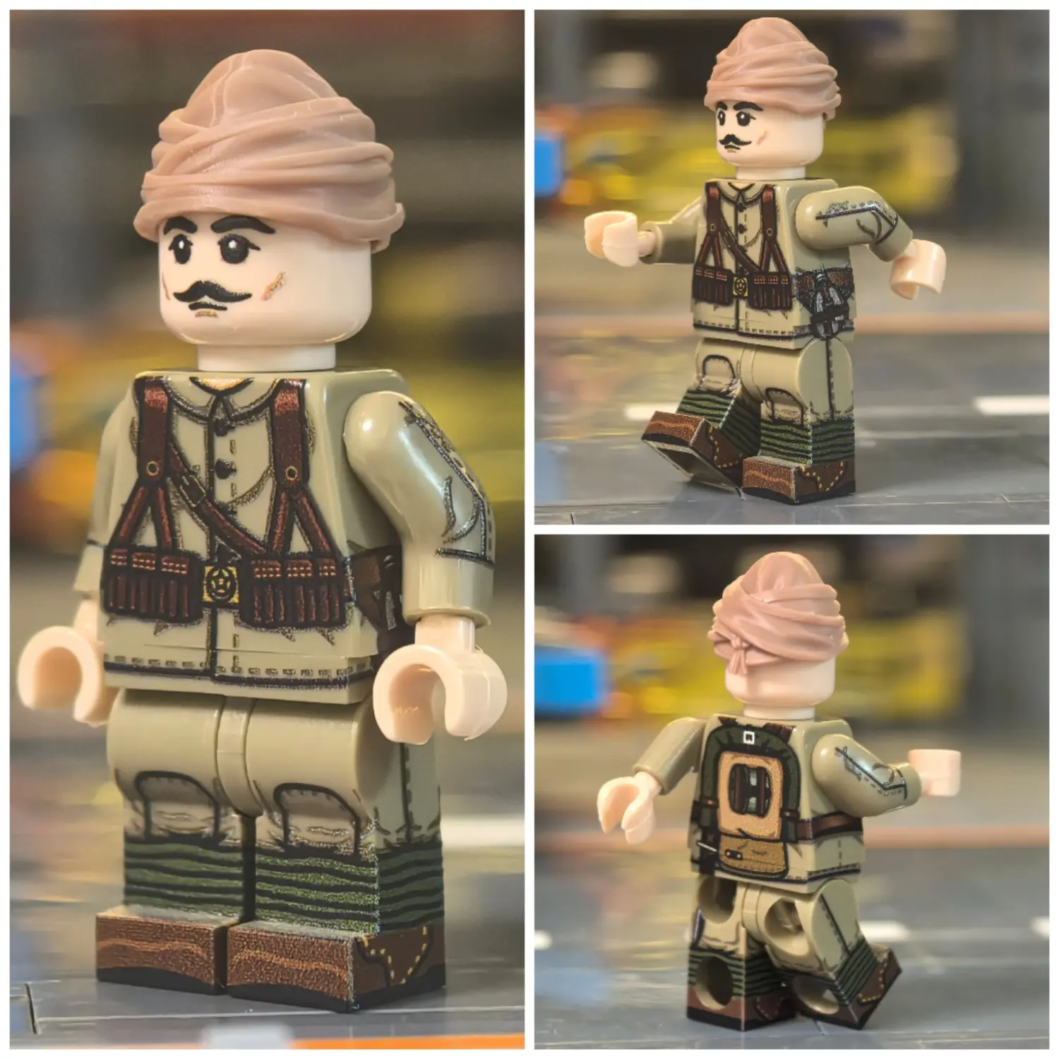 all sides of the Minifigure - Ottoman Empire Infantryman (Turkish Soldier – Mehmetçik) WWI (LEGO Compatible)
